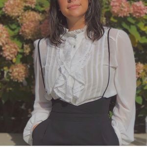 Vintage collared chiffon shirt
